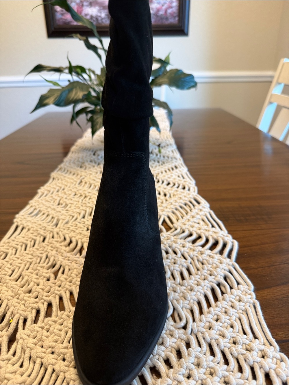 Earth Black Suede Mid-Calf Heeled Boots - Picture 7 of 12
